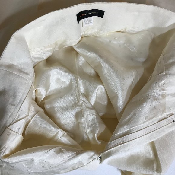 Vintage 100% Linen Pleated Cuffed Trousers 4 Pockets Belt Loops Lined Size 14 - Picture 9 of 16